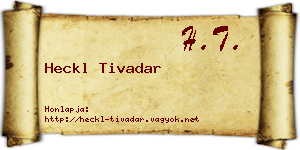 Heckl Tivadar névjegykártya